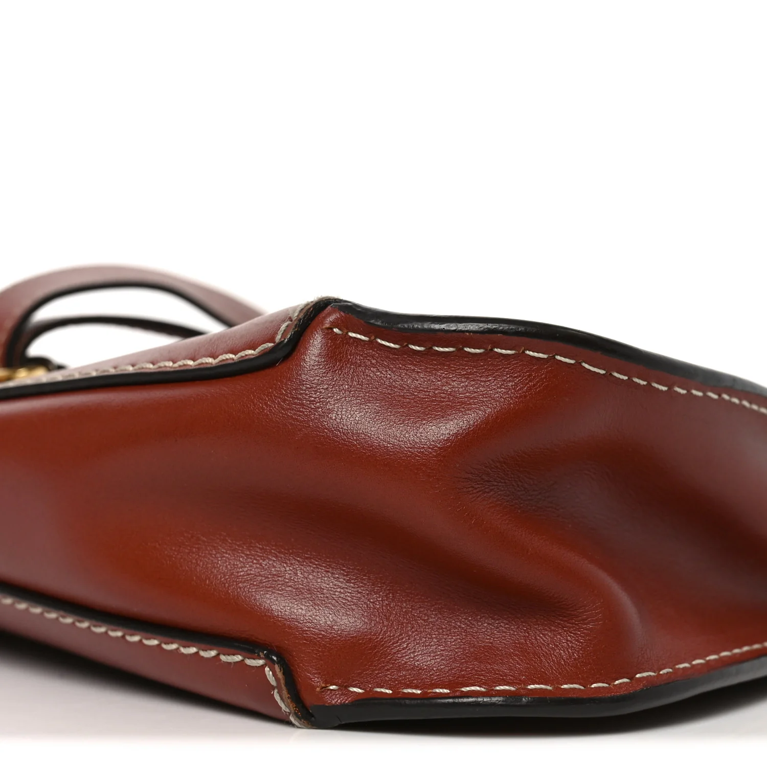 Calfskin Marcie Top Handle Bag Sepia