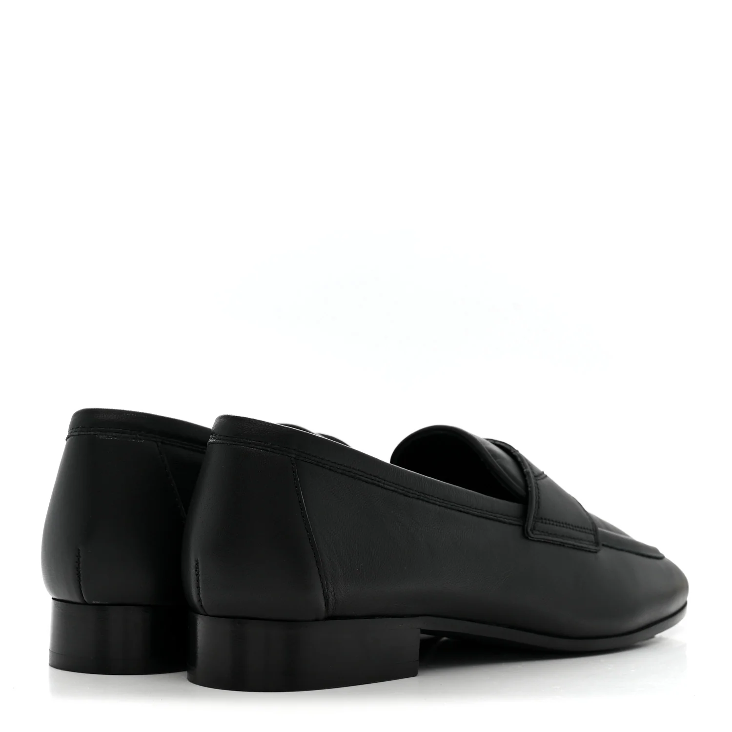 Lambskin Womens Stitched CC Loafers 35 Black