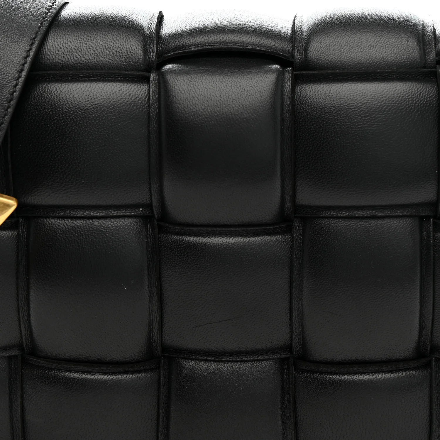Nappa Maxi Intreccio Padded Cassette Crossbody Bag Black