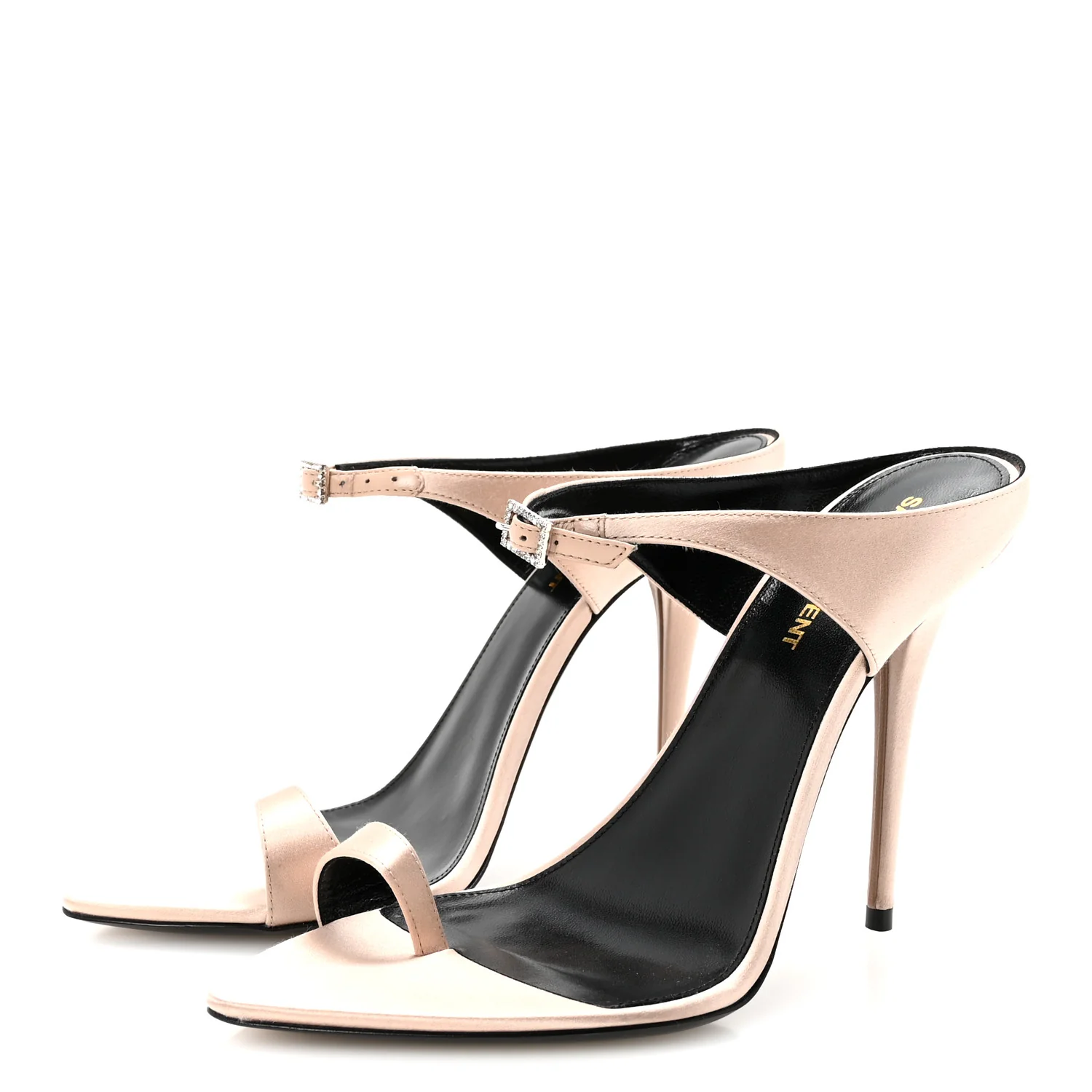 Crepe Satin Dive 110 Mule Sandals 38.5 38.5 Genuine Nude
