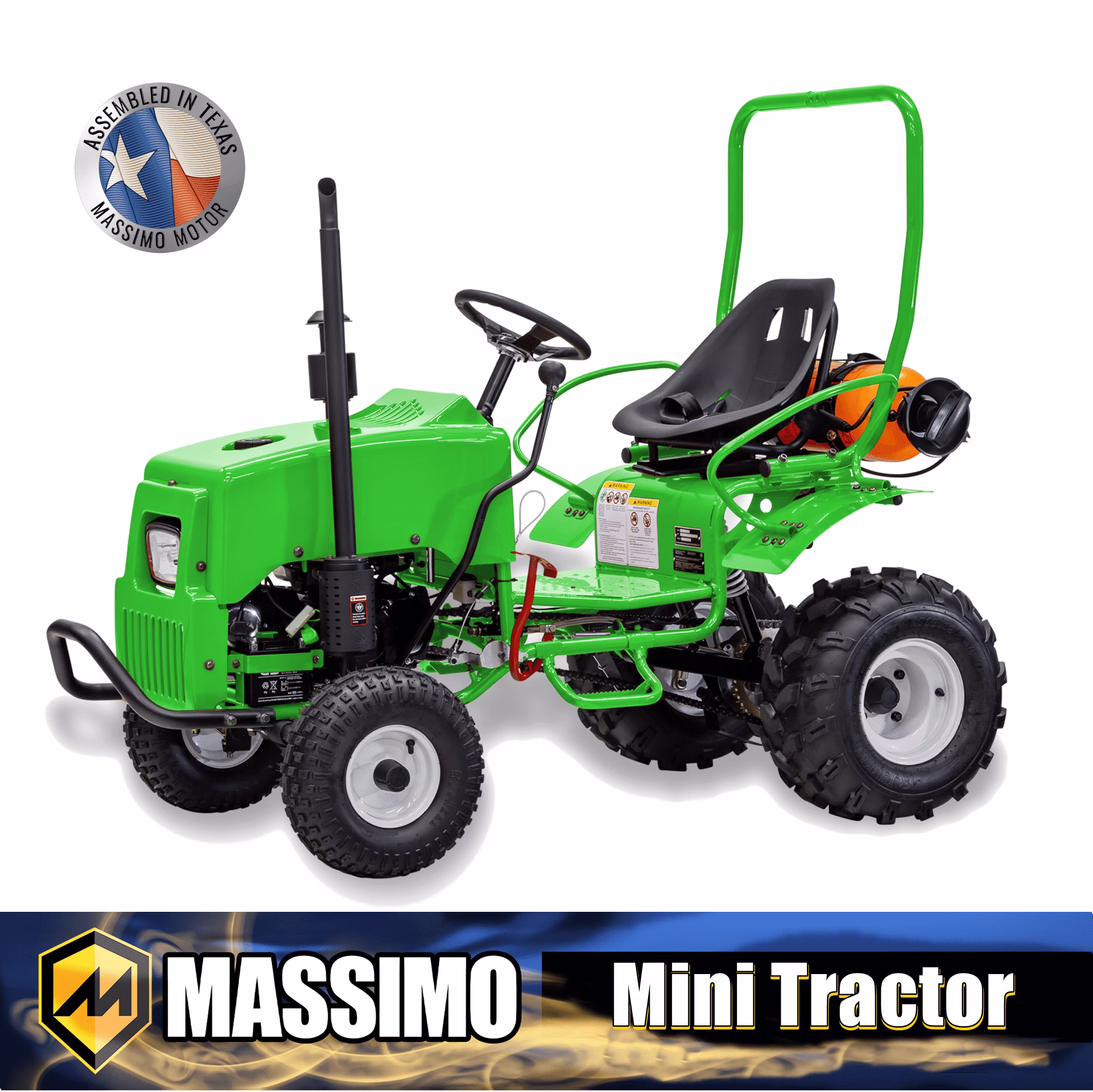 Mini Tractor 110cc 2WD Gas Go Kart �C Kids Youth Ride-On Utility Vehicle �C Green(Green)