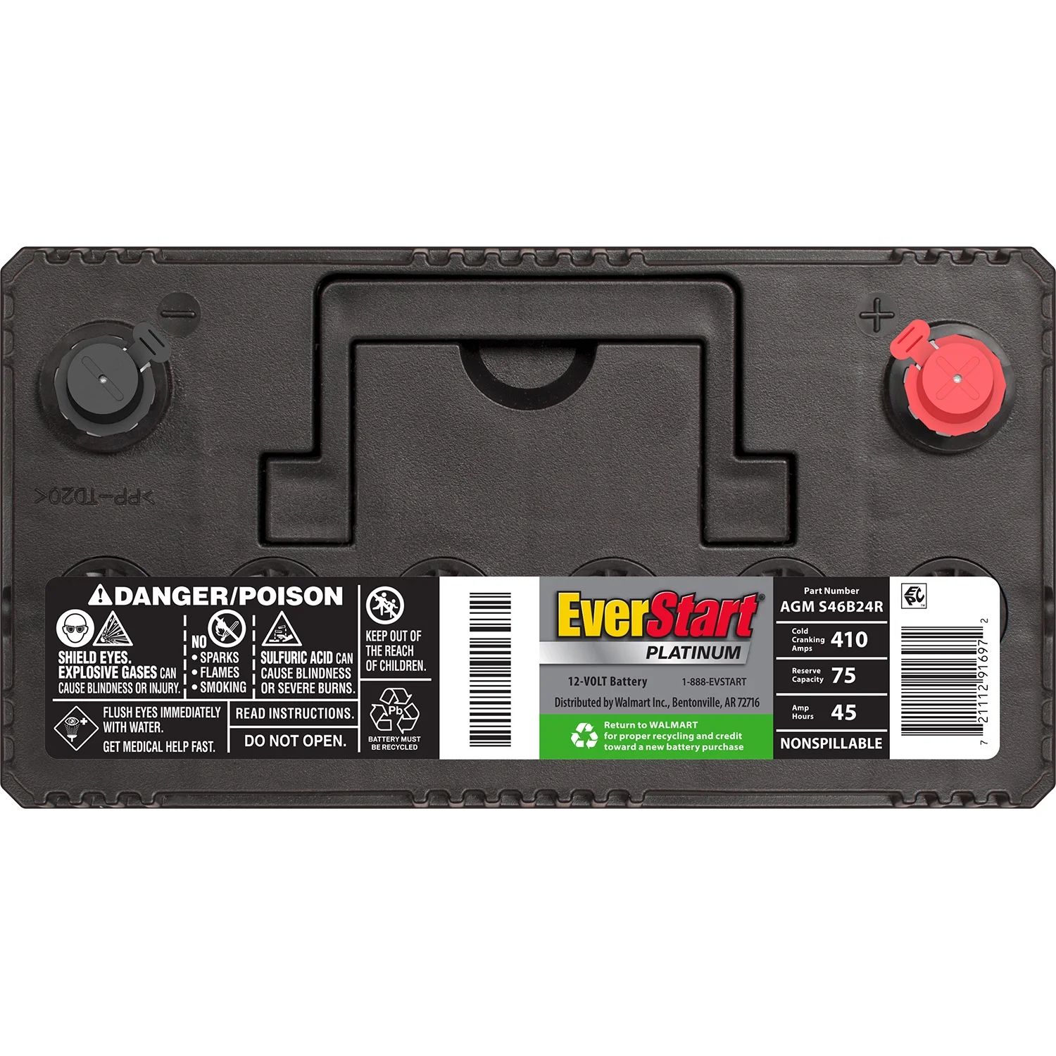 Platinum AGM Automotive Battery, Group Size S46B24R 12 Volt, 410 CCA - Image 5