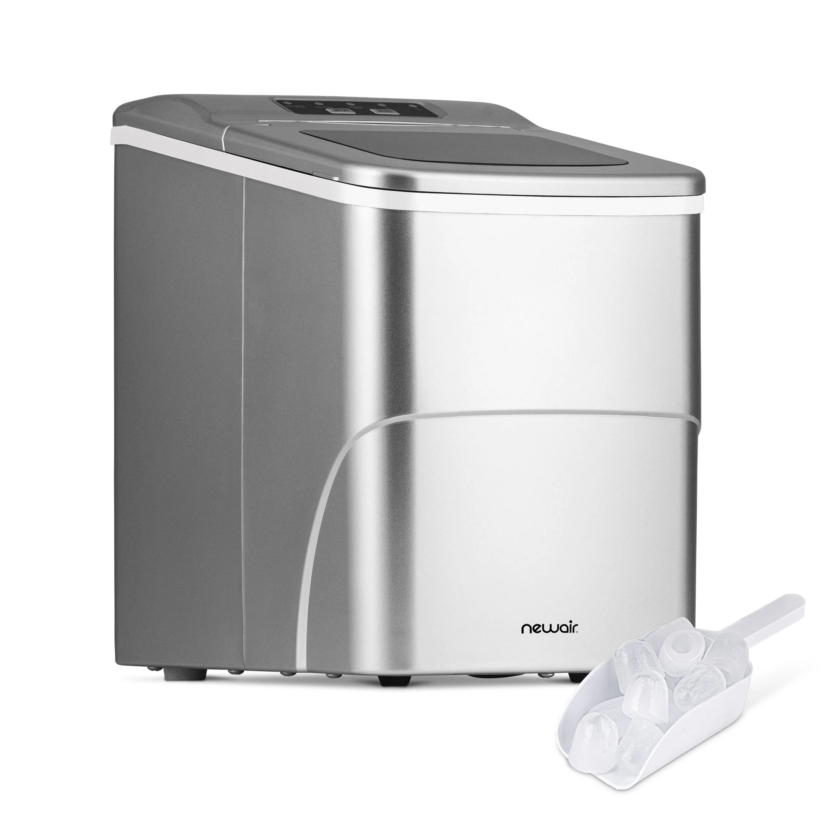Newair Countertop Bullet Ice Maker in Matte Black or Metallic Silver, 26 lbs/Day