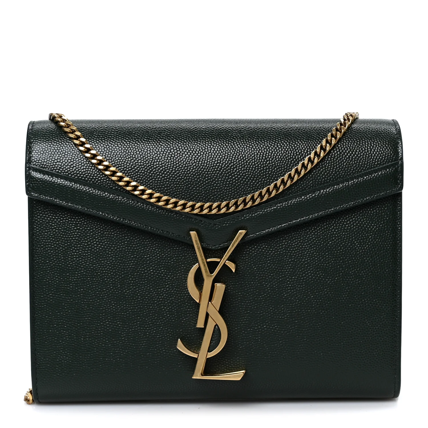 Grain De Poudre Monogram Cassandra Chain Wallet Dark Green