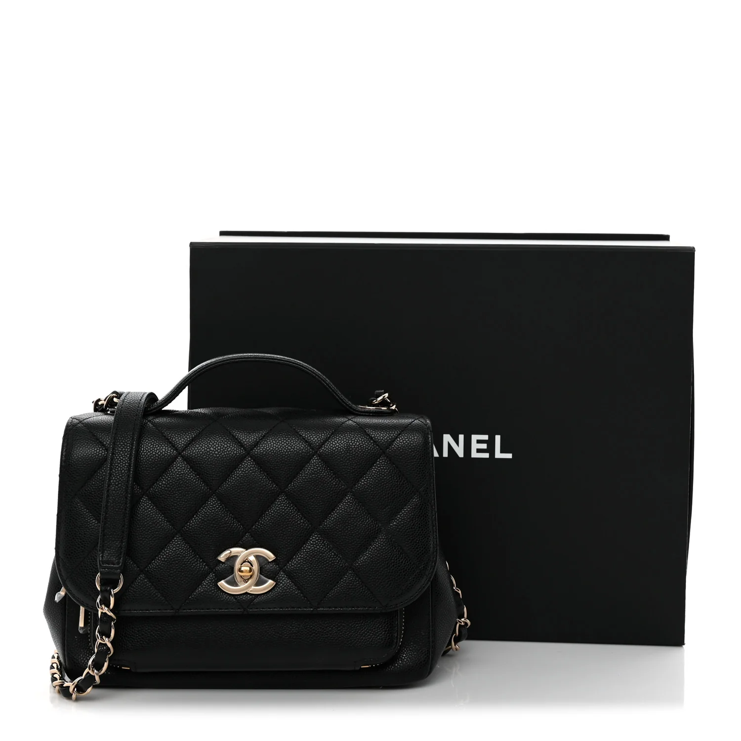 Caviar Quilted Medium Business Affinity Flap Black