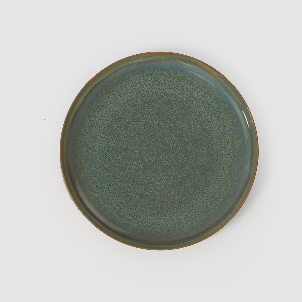 Crafted Dinner plate - Green, 11.5'', Premium Porcelain