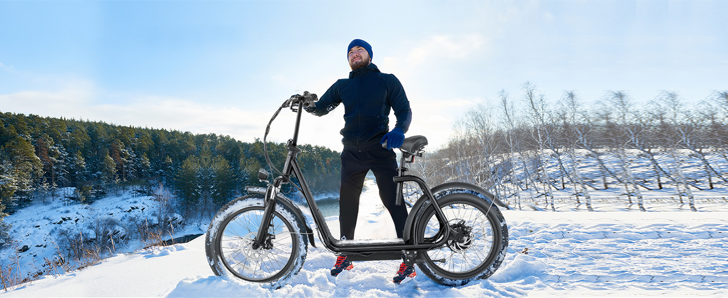 20" Fat Tire Electric Scooter with seat for All Terrain