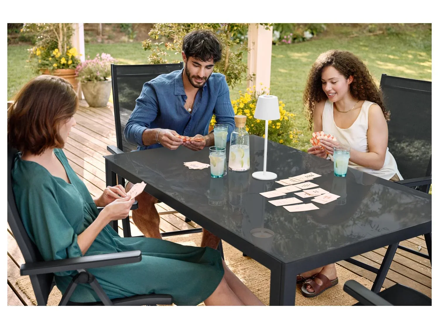 LIVARNO Table de jardin + Lot de 4 fauteuils Houston