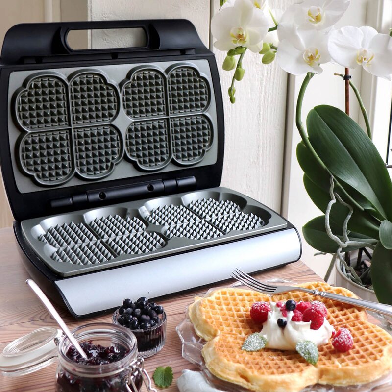 Elegance dobbelt vaffeljern 910.2 med lyd 1600W svart