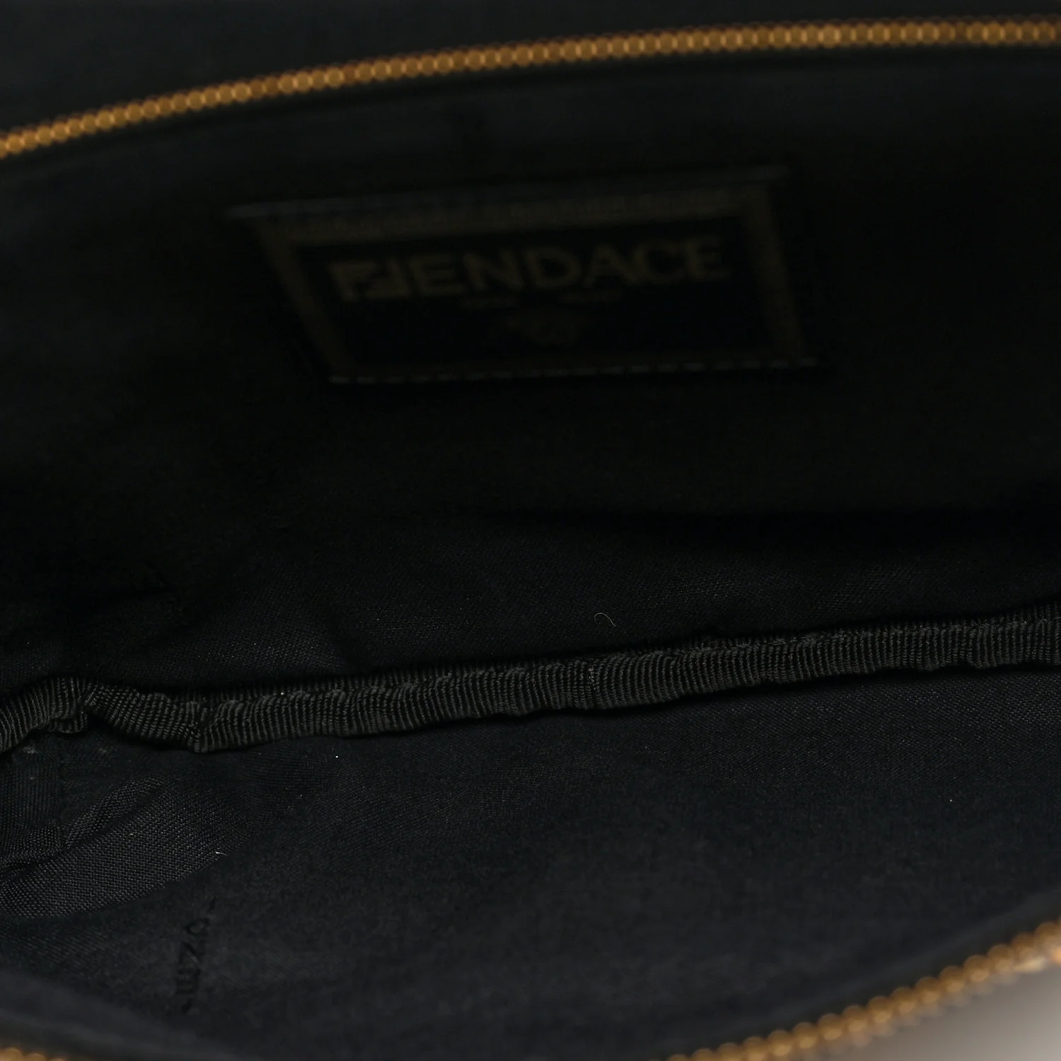 X VERSACE Nylon Cuoio Romano Fendace FF Baroque Belt Bag Black Gold
