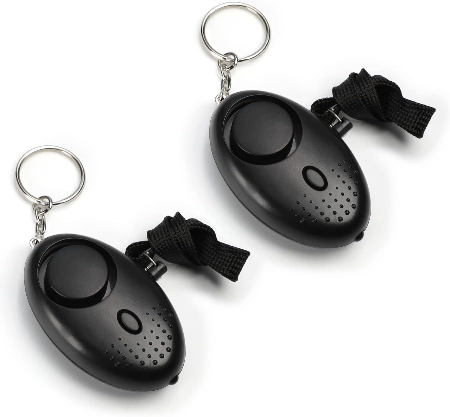 Othmro 2Pcs 120DB Personal Security Alarm Keychains Safe Sound Personal Alarms Emergency Safety Alarm Keychains with LED Lights for Women Men Children Elderly Bags Backpacks Suitcases Black