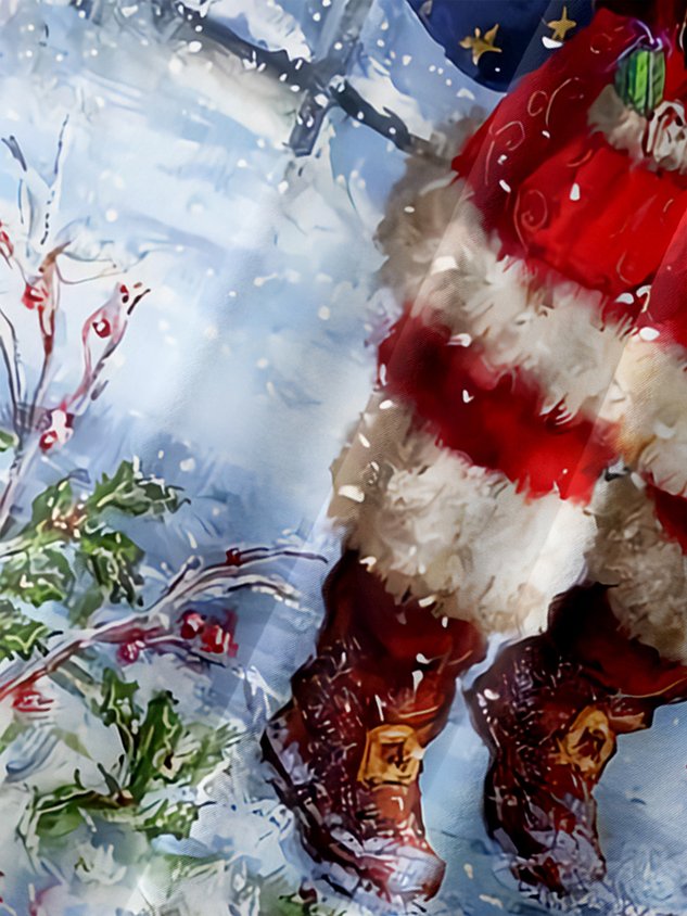 Chemise décontractée à manches courtes et poche poitrine Père Noël pour Noël