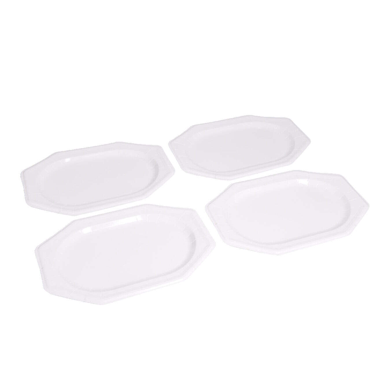 Plateau de présentation ovale x4 en carton blanc 25x34cm