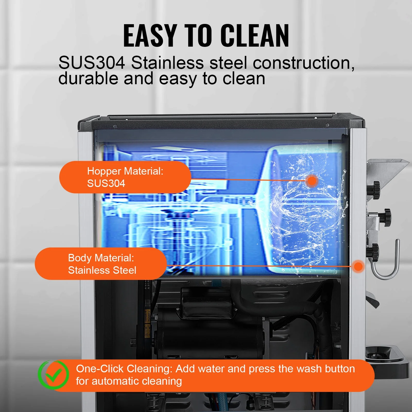 20-25L/J Capacity Commercial Hard Farm Ice Cream Maker 1 Flavor Automatic Cleaning - Image 4