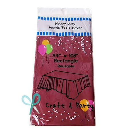 (12-Pack) Heavy Duty Plastic Table Covers Tablecloth - Rectangle