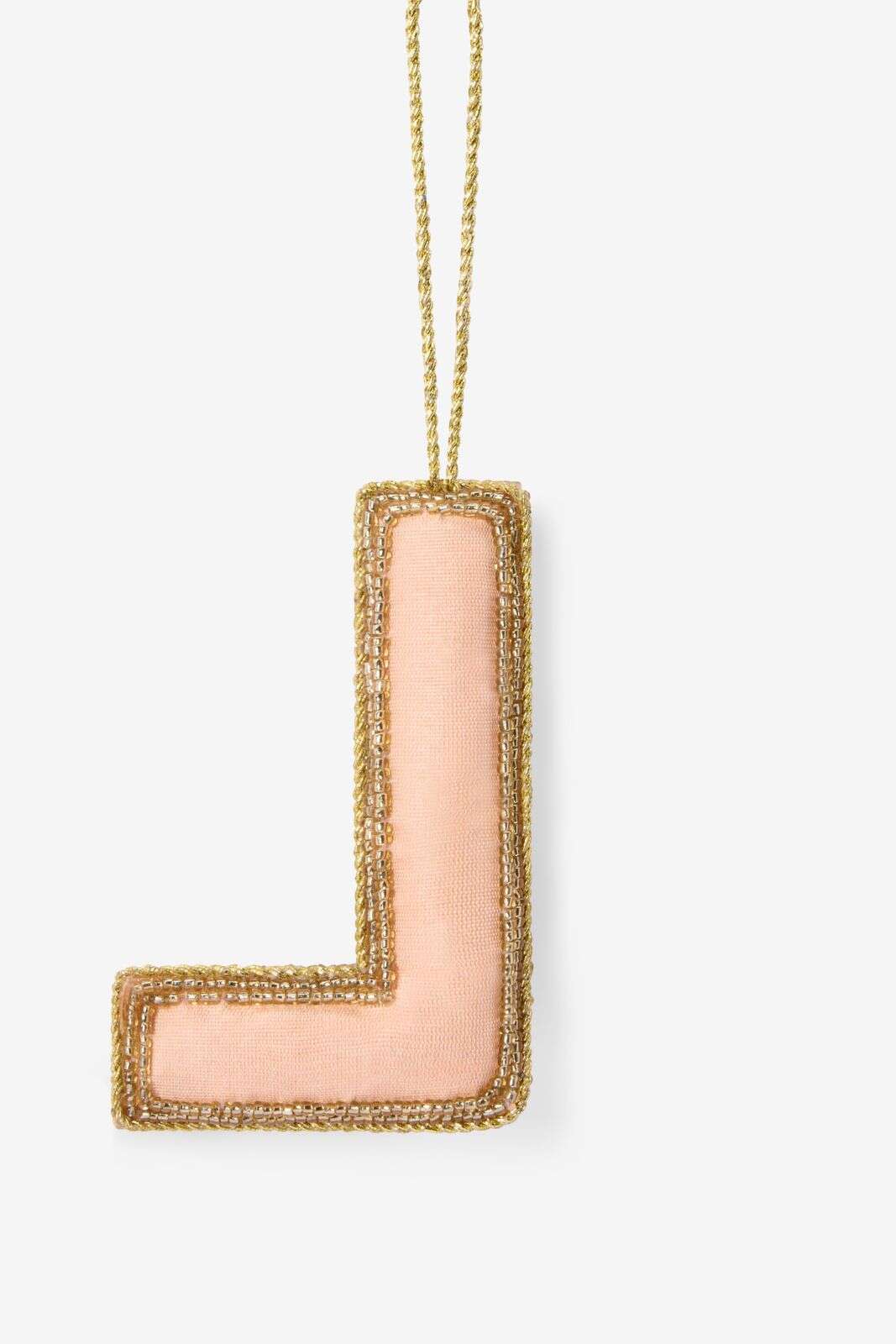 Lichtroze kersthanger letter L