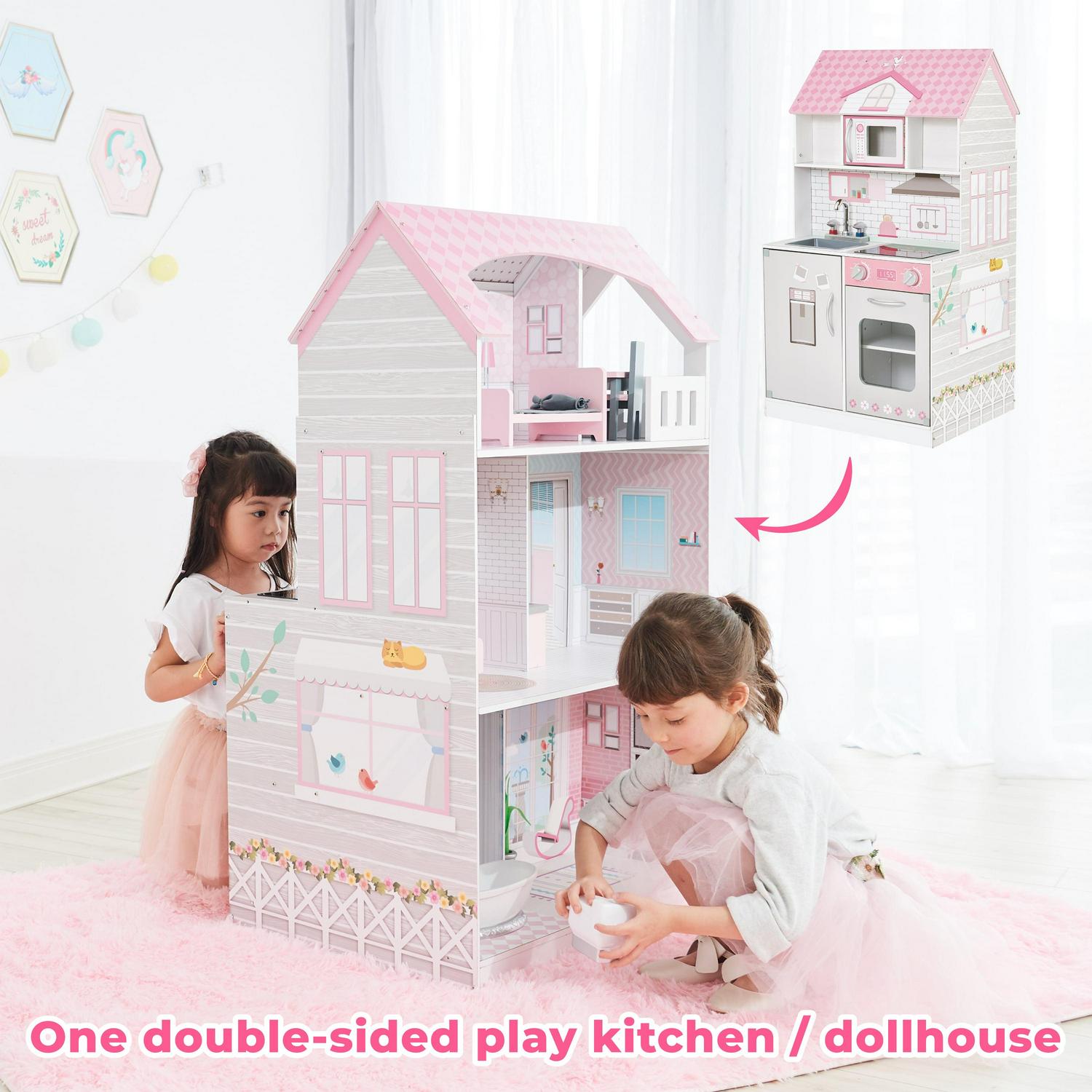 Teamson Kids Wonderland Ariel 2 - in - 1 Dollhouse/Play Kitchen Set