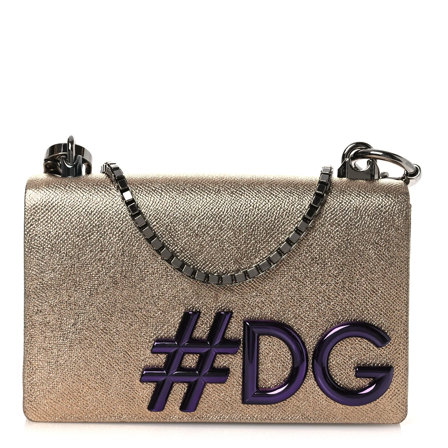 Metallic Calfskin DG Girls Millennials Crossbody Bag Gold