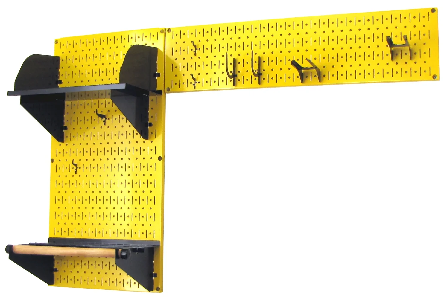 Wall Control Pegboard Garden Tool Board Organizer with Yellow Pegboard and Black Accessories