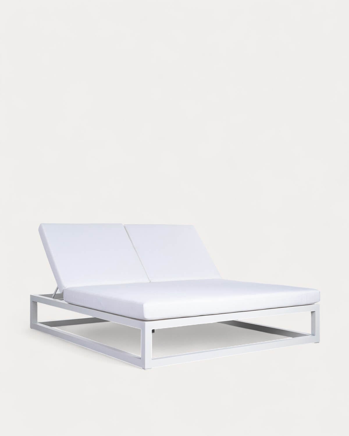 Kewin - Tumbona Doble Reclinable de Aluminio con Cojín de Tela Kewin