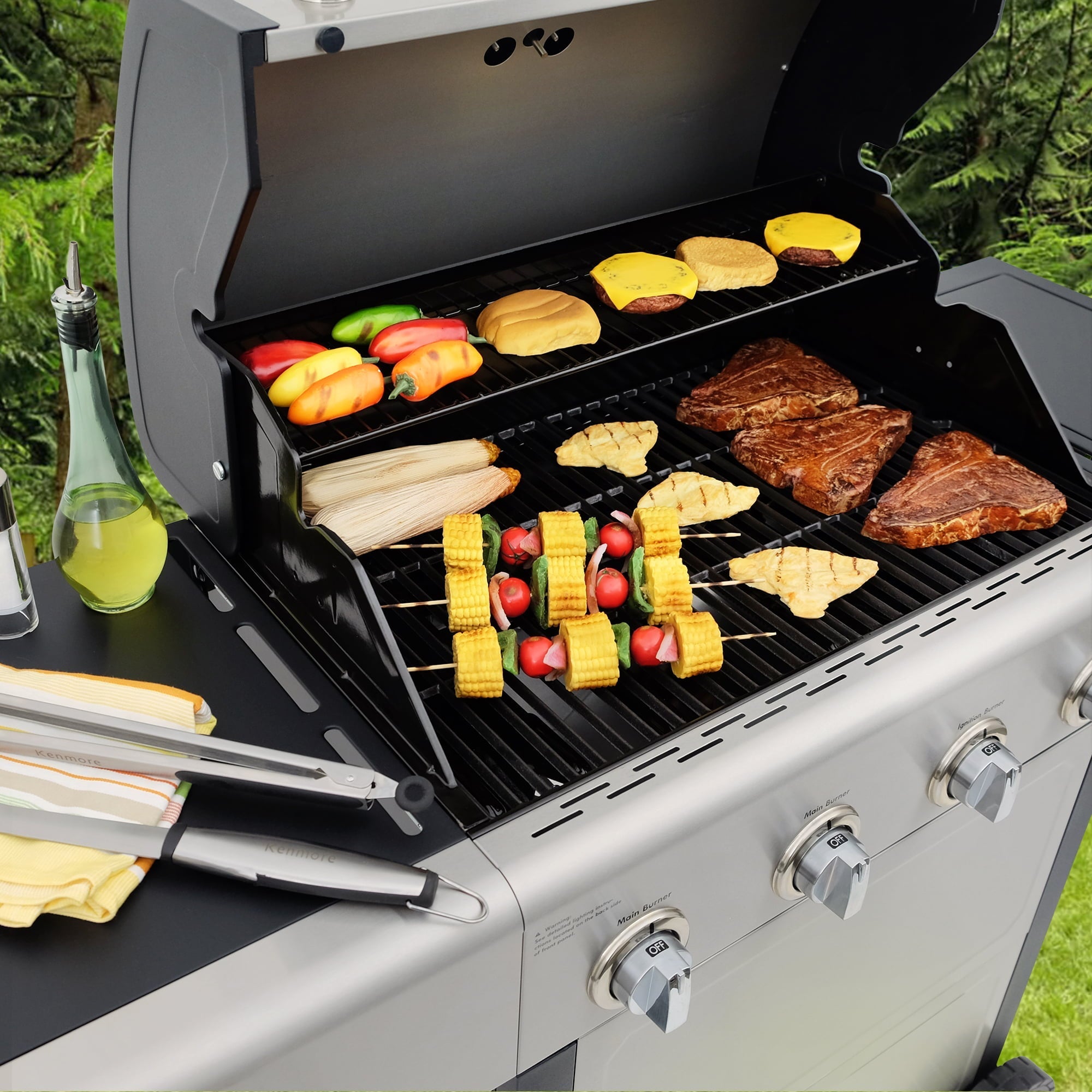 4-Burner Outdoor Propane Gas Grill with Side Burner. Open Cart. Stainless Steel