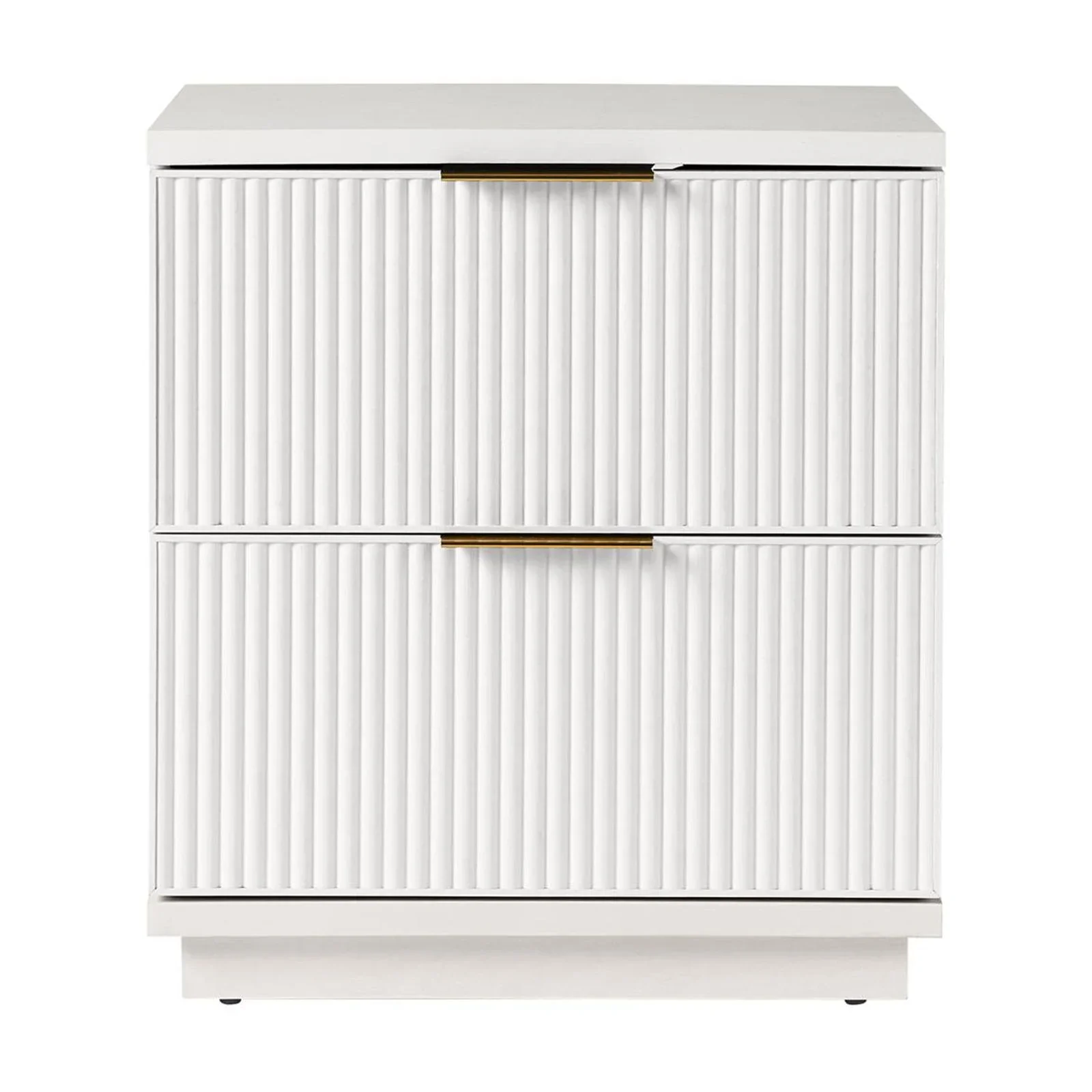 Better Homes & Gardens Lillian Fluted 2-Drawer Nightstand with USB, Natural Pine