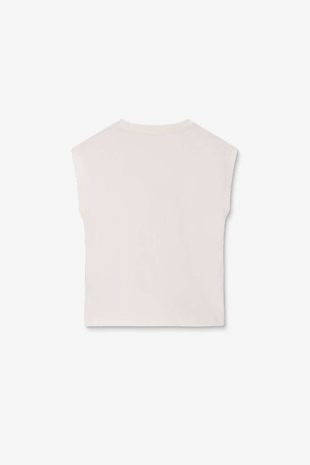 Wit T-shirt met kapmouwen