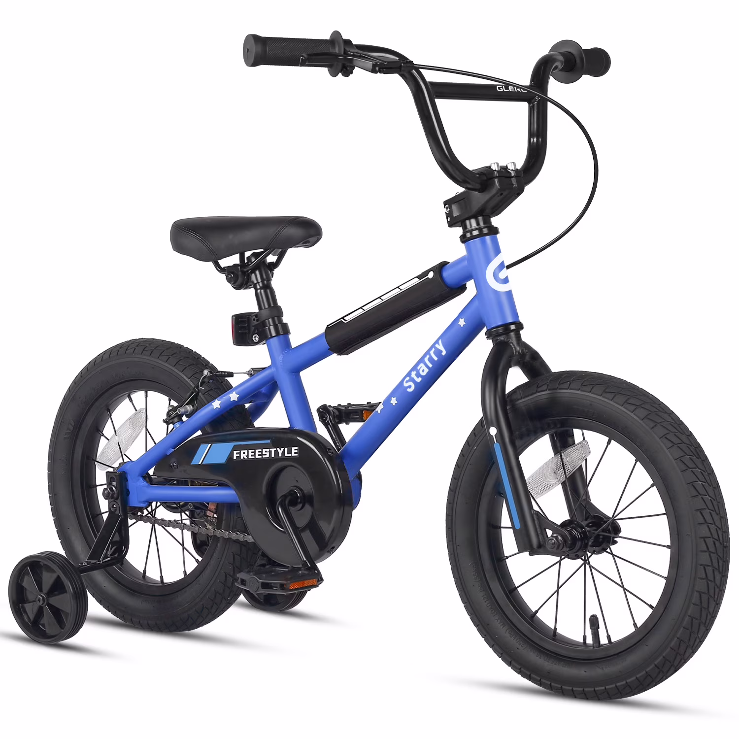 Glerc 14 in Little Kids Bike BMX Style Bicycle with Training Wheels Coaster Brake for 3 4 5 Years Old Boys Girls, Blue