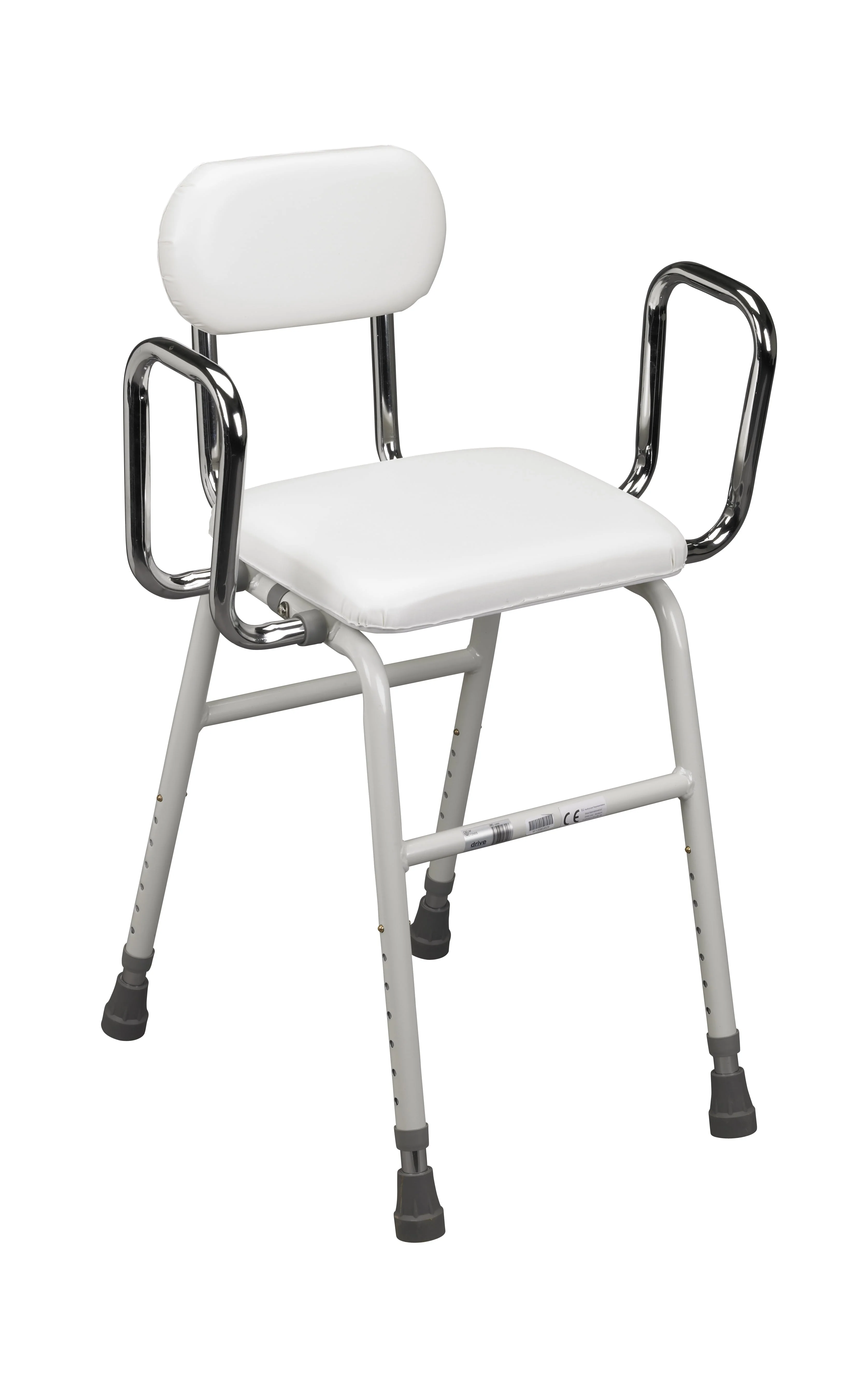Drive Medical All - Purpose Kitchen Stool W/ Adjustable Arms and Padded Seat