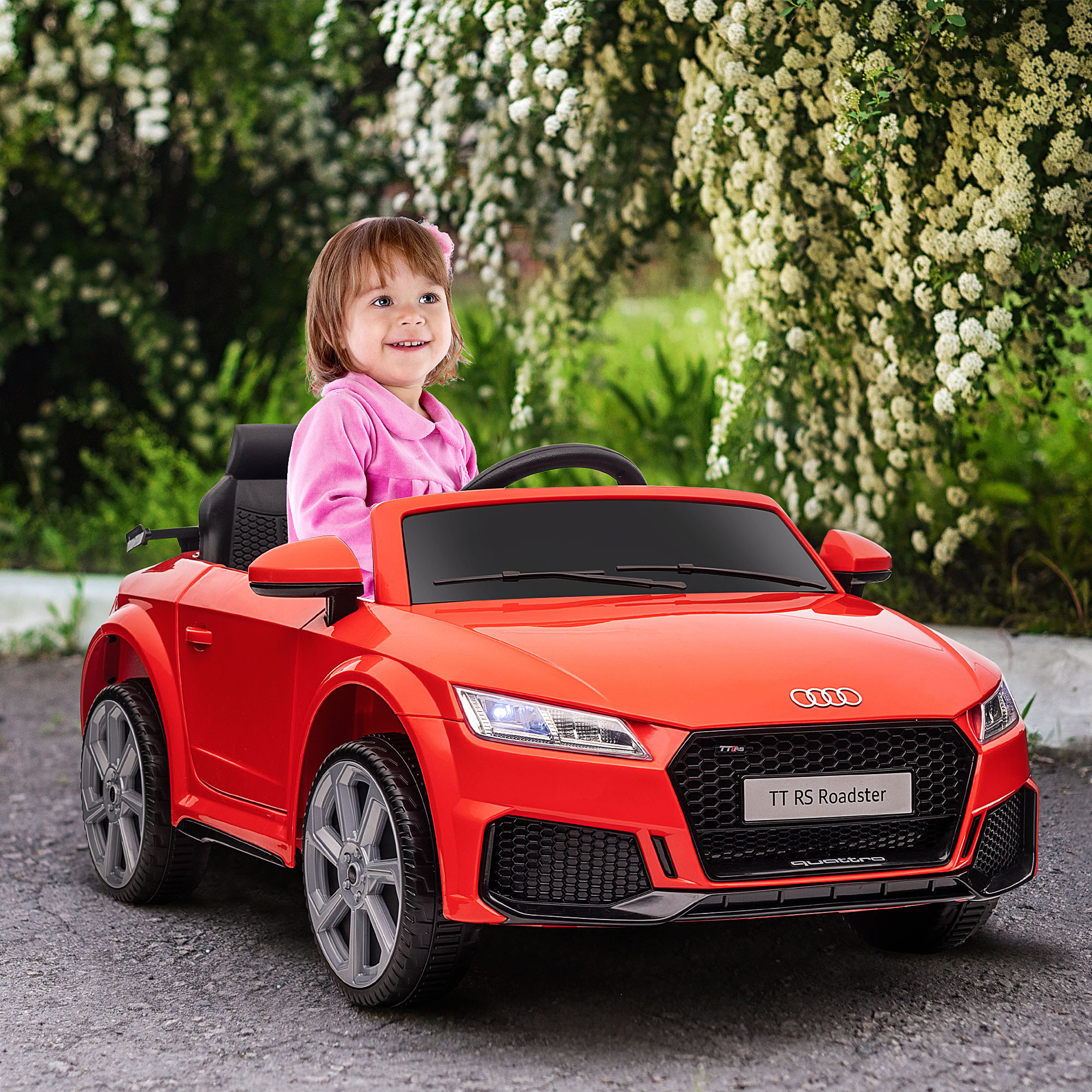 HOMCOM® kindervoertuig elektrische auto Audi TT RS afstandsbediening MP3 3-8 jaar PP rood 103 x 63 x 44 cm | Aosom.de