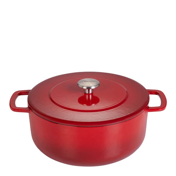 Støpejernsgryte 24 cm 3,8L cherry