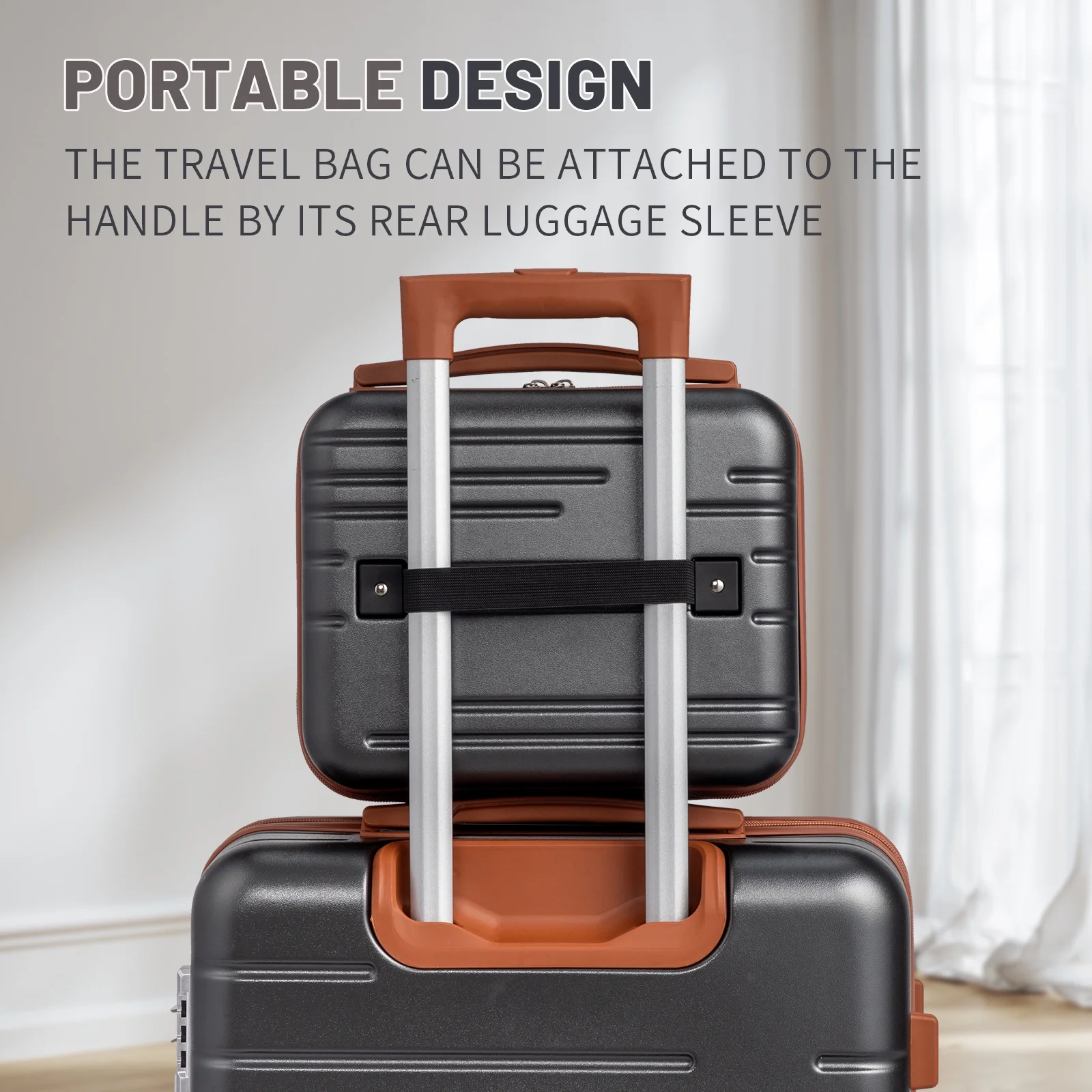 Zimtown Luggage 3 Piece Set Suitcase ABS Hardside Lightweight with TSA Lock Spinner Wheels, Beige