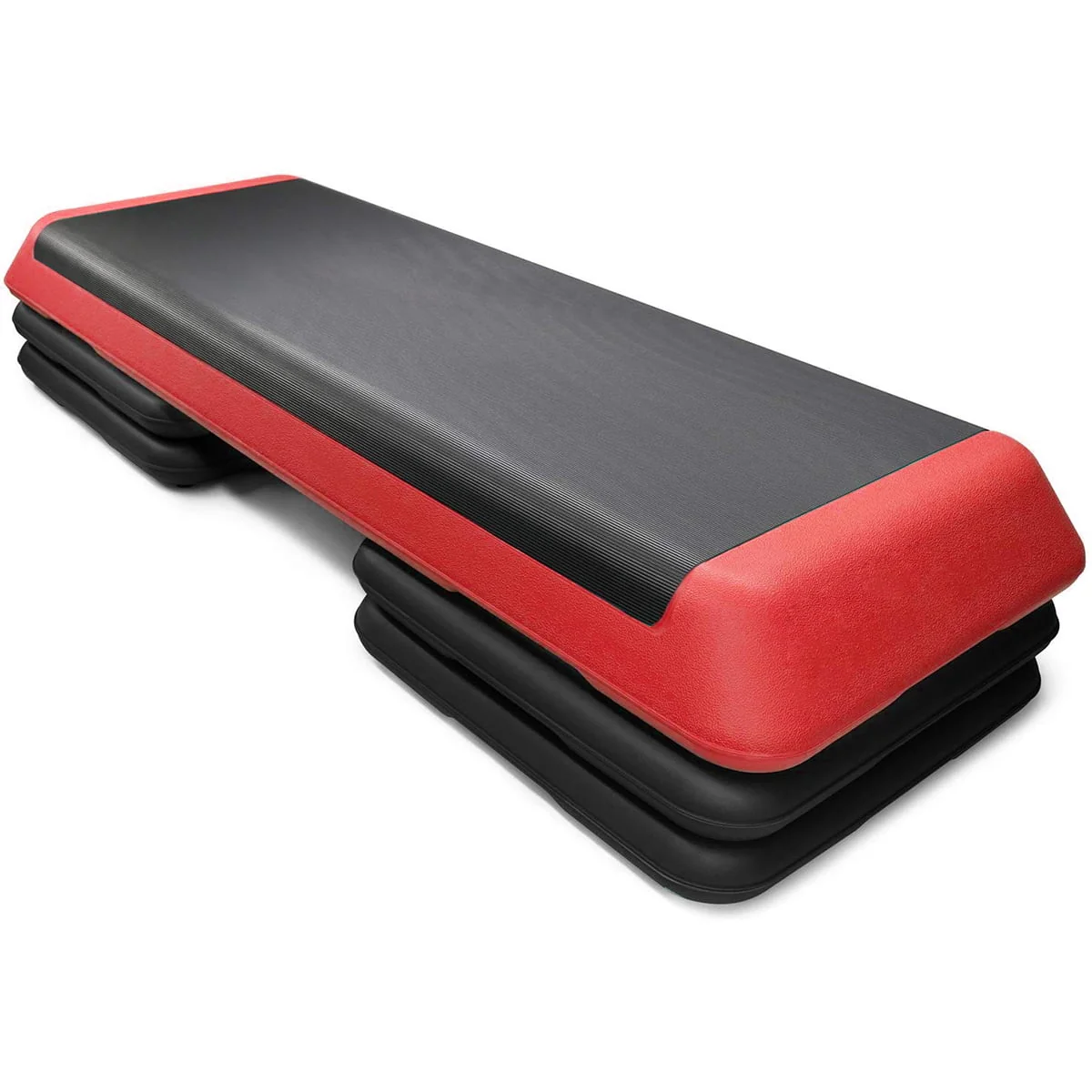 Costway Fitness Aerobic Step 43'' Cardio Adjust 4'' - 6'' - 8'' Exercise Stepper W/Risers Red