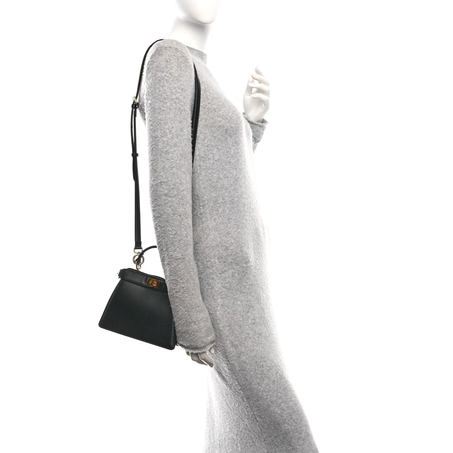 Shiny Nappa Petite Peekaboo I SEE U Satchel Black