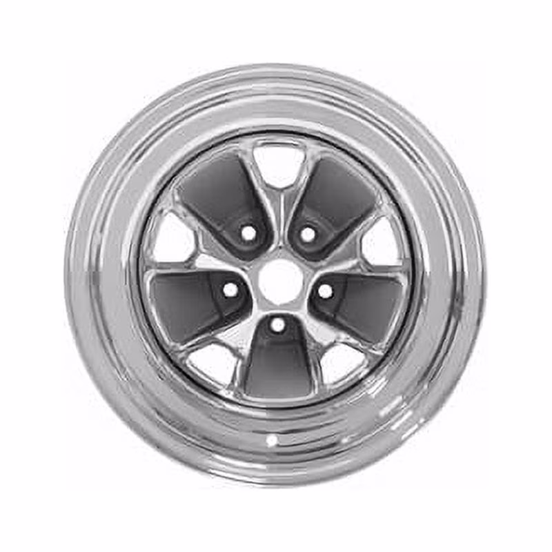 Scott Drake C5ZZ-1007-ARGR 65 Styled Steel Wheel 14x5 3 bs Chrome/Argent Inserts