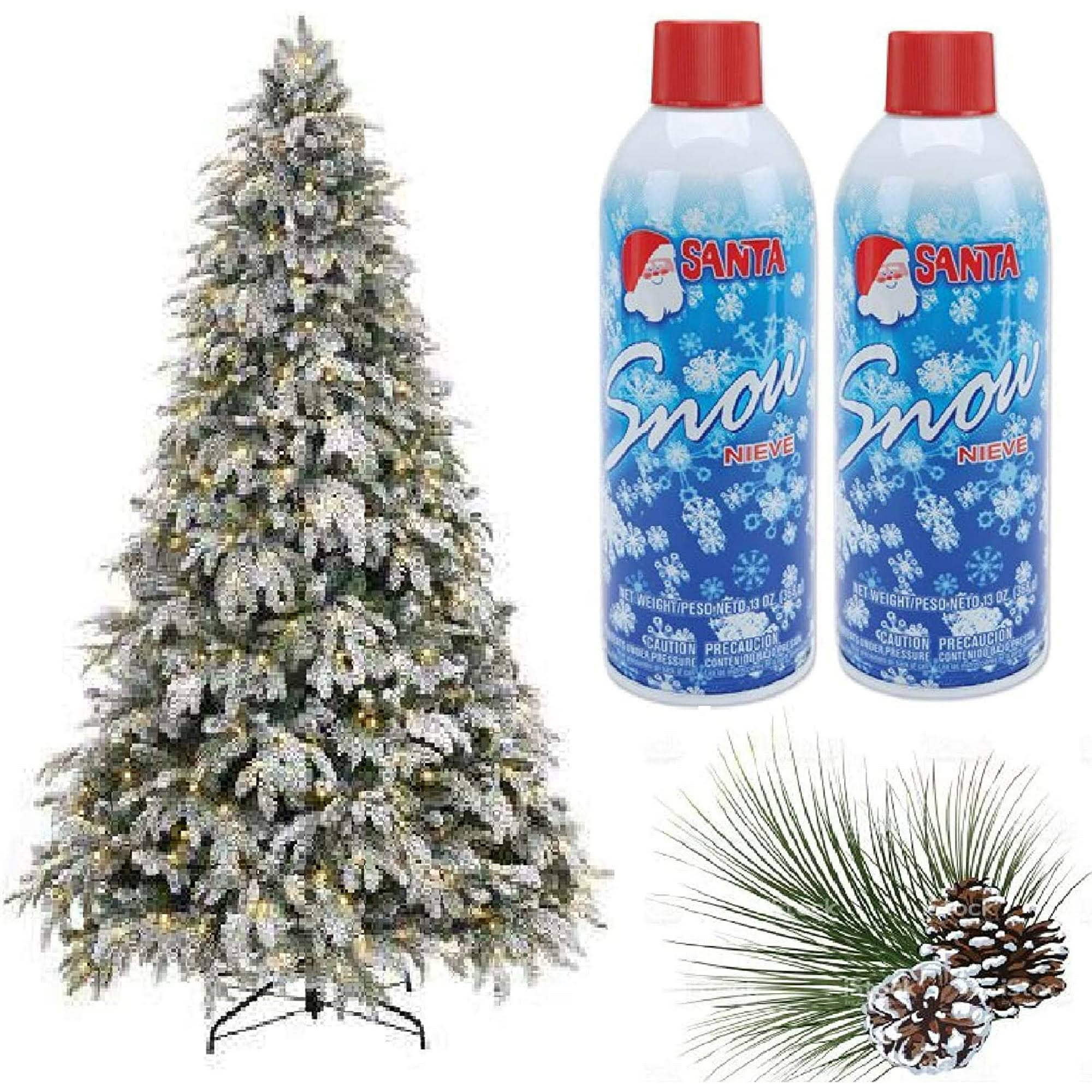 Prextex Winter Textured Snow Spray - Pack of Two 13 oz Aerosol Bottles, Artificial Snow Decoration Tree and Frosted Windows Holiday Winter Crafts