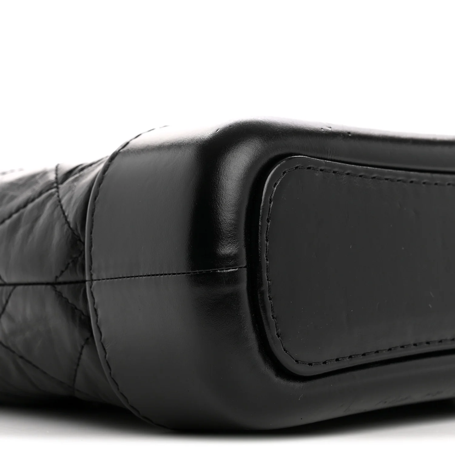 Aged Calfskin Quilted Small Gabrielle Hobo Black