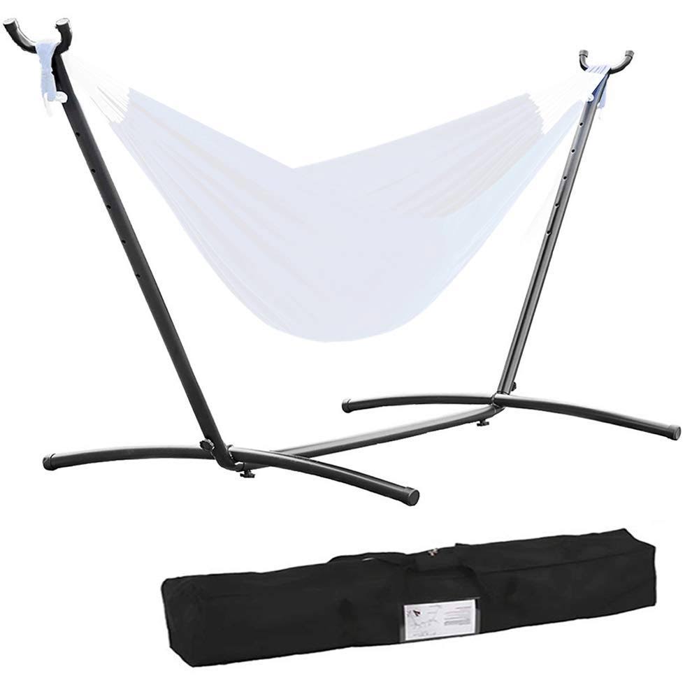 Dkeli 9ft Hammock Stand Portable Heavy Duty 2 Person Steel Stand Only for Outdoor Patio Backyard Indoor Bedroom with Carrying Case, Weather-Resistant