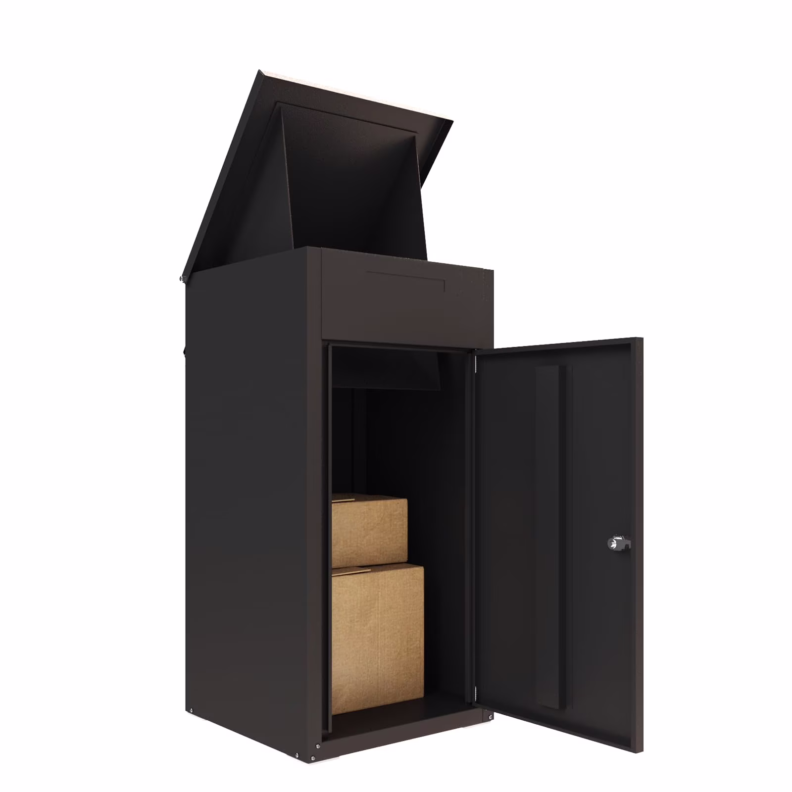 Package Delivery Boxes for Outside Parcel Drop Box Outdoor Storage Box Wall Mounted Express Mail Package Delivery Box 17" x 16" x 38.3" Black(Black/Large) - Image 8
