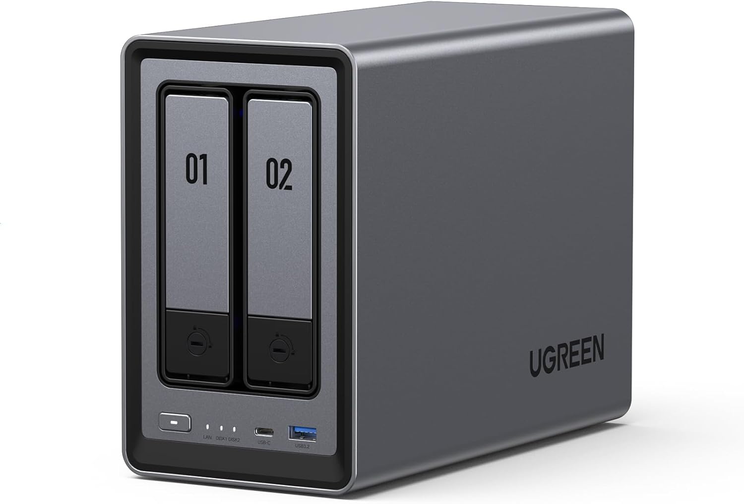 UGREEN NAS DXP2800 2-Bay Desktop All-Round NASync Ideal for Small Team  Enthusiasts  Intel N100 Quad-core CPU  8GB DDR5 RAM  2.5GbE  2X M.2 NVMe Slots  4K HDMI  Network Attached Storage (Diskless)