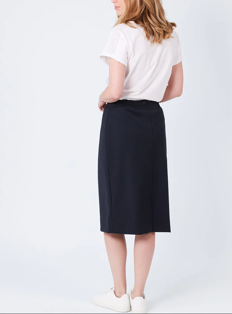 Jupe droite femme bleu marine