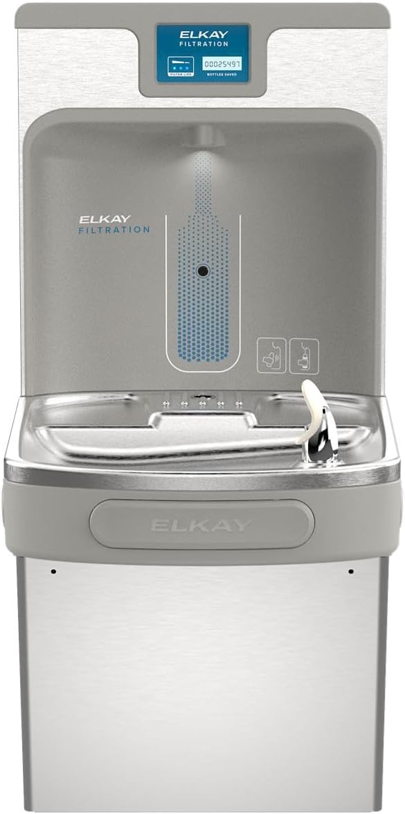 Elkay LZS8WSSP Enhanced Bottle Filler & Single ADA Cooler Refrigerated Stainless High Capacity Lead Drop Down Wrapper