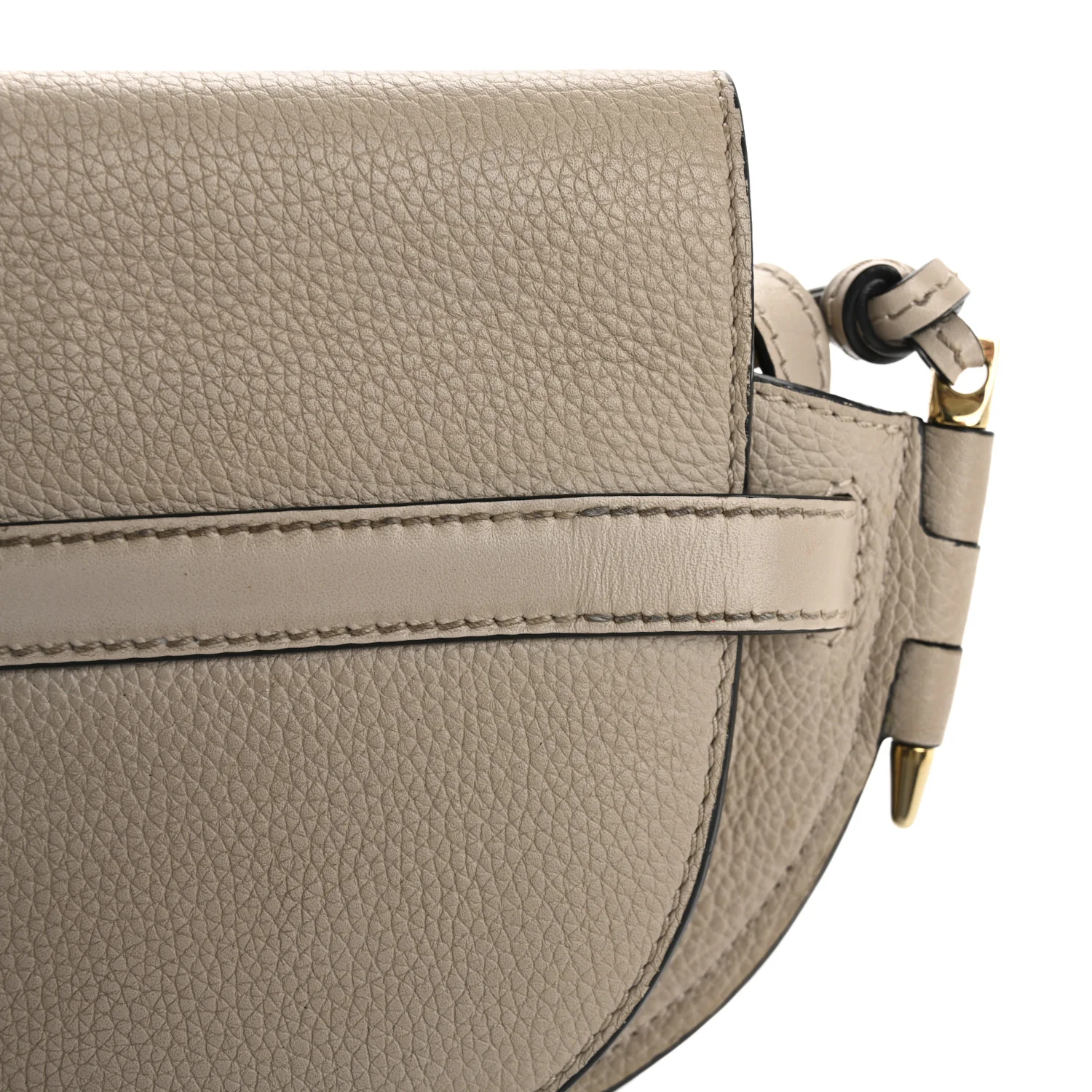 Grained Calfskin Mini Gate Crossbody Bag Light Oat
