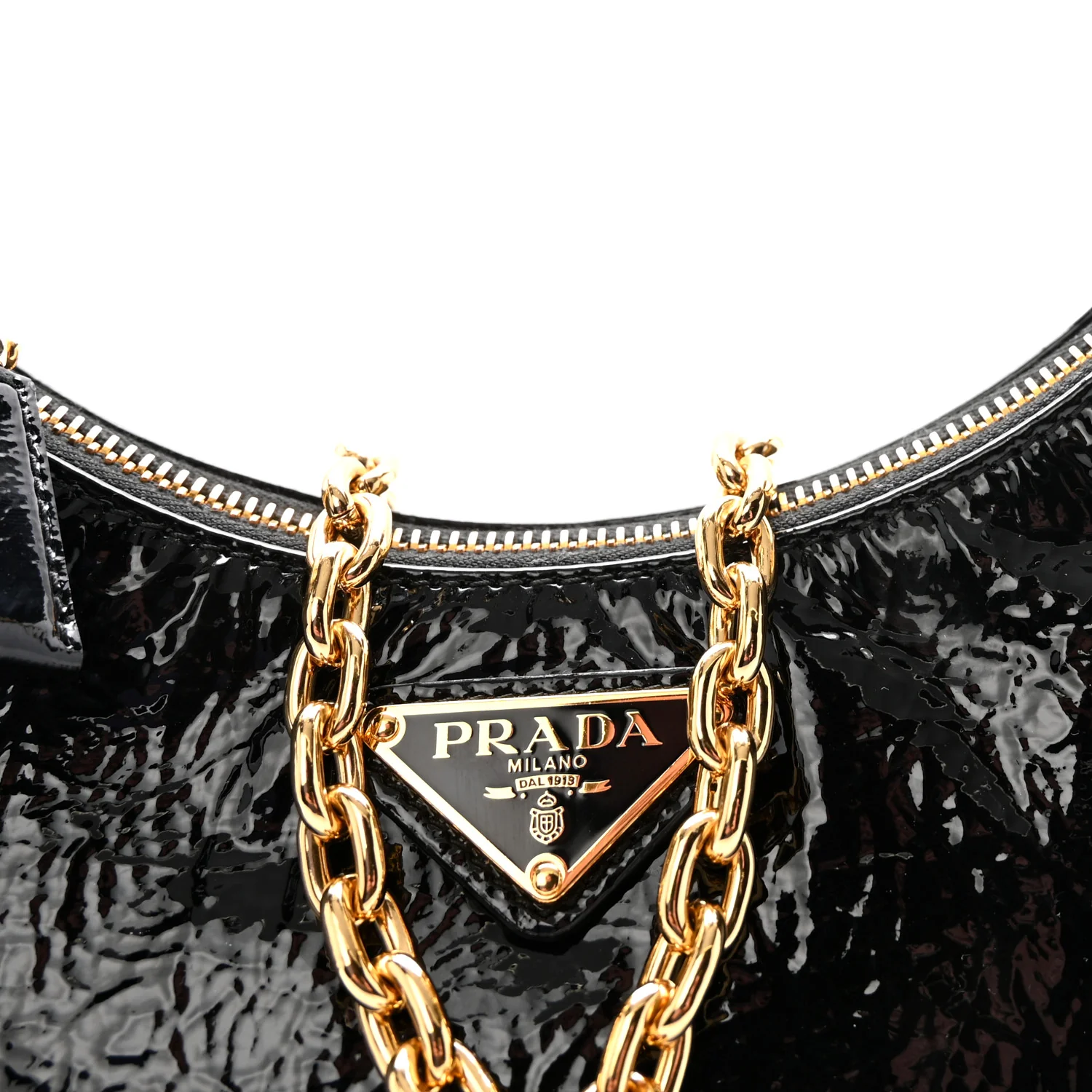 Patent Naplak Re-Edition 2005 Shoulder Bag Black