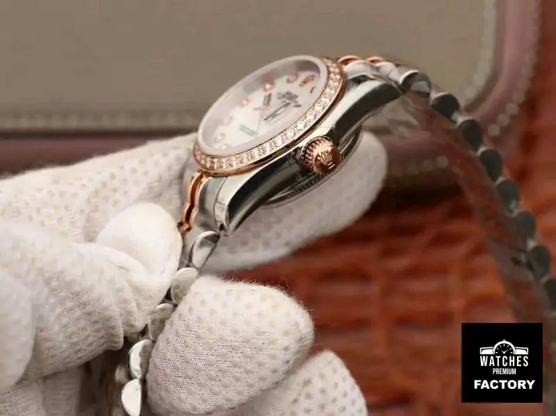 Rolex Lady Datejust Two Tone Bracelet 28MM Enamel Dial
