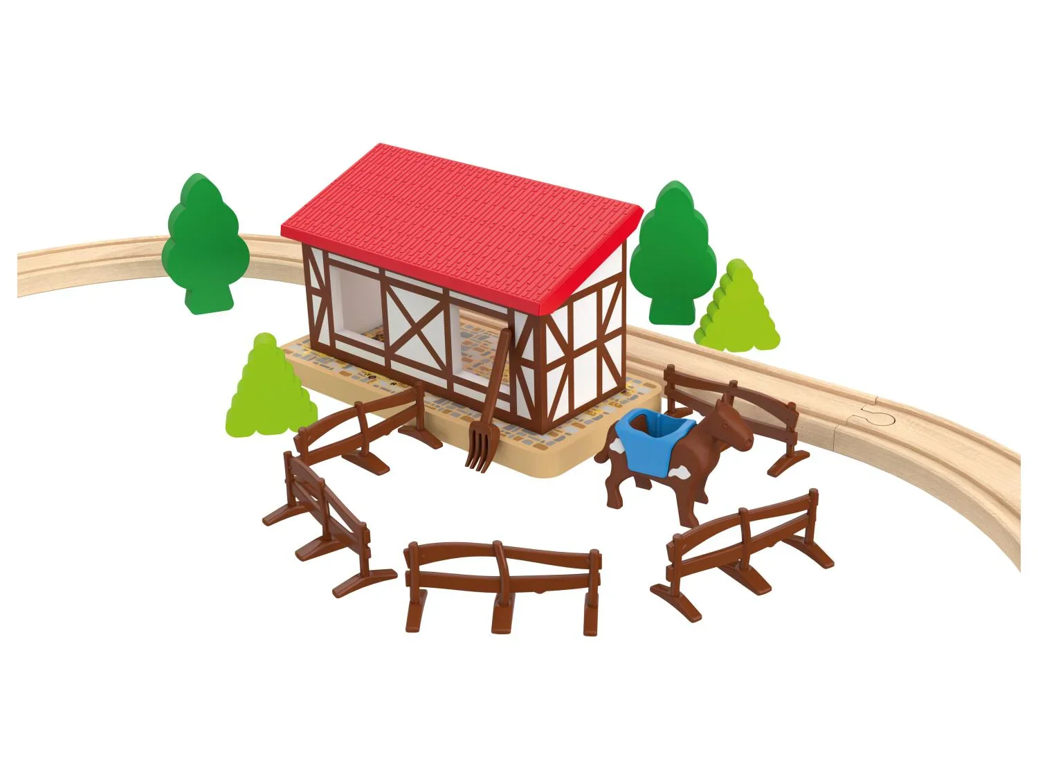 Playtive Set de chemin de fer en bois