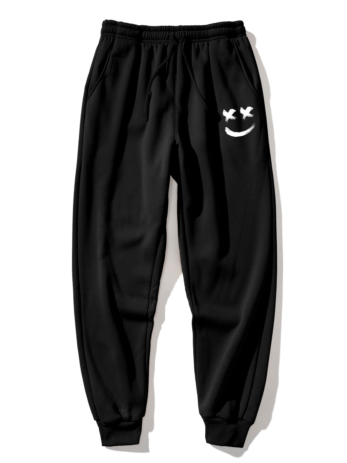 Brushstroke Smiley Print Hoodie & Jogger Pants