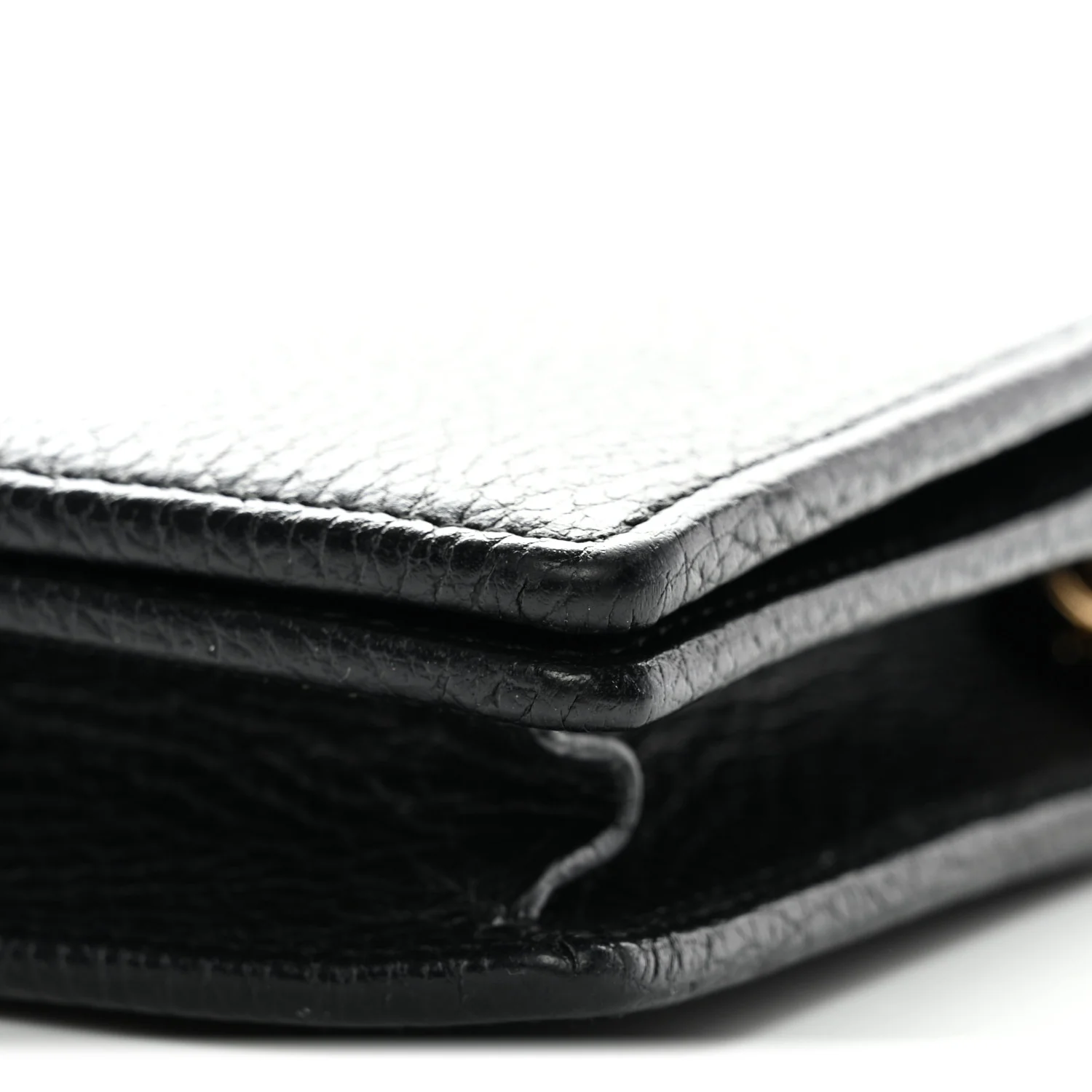 Calfskin Mini GG Marmont Chain Wallet Black