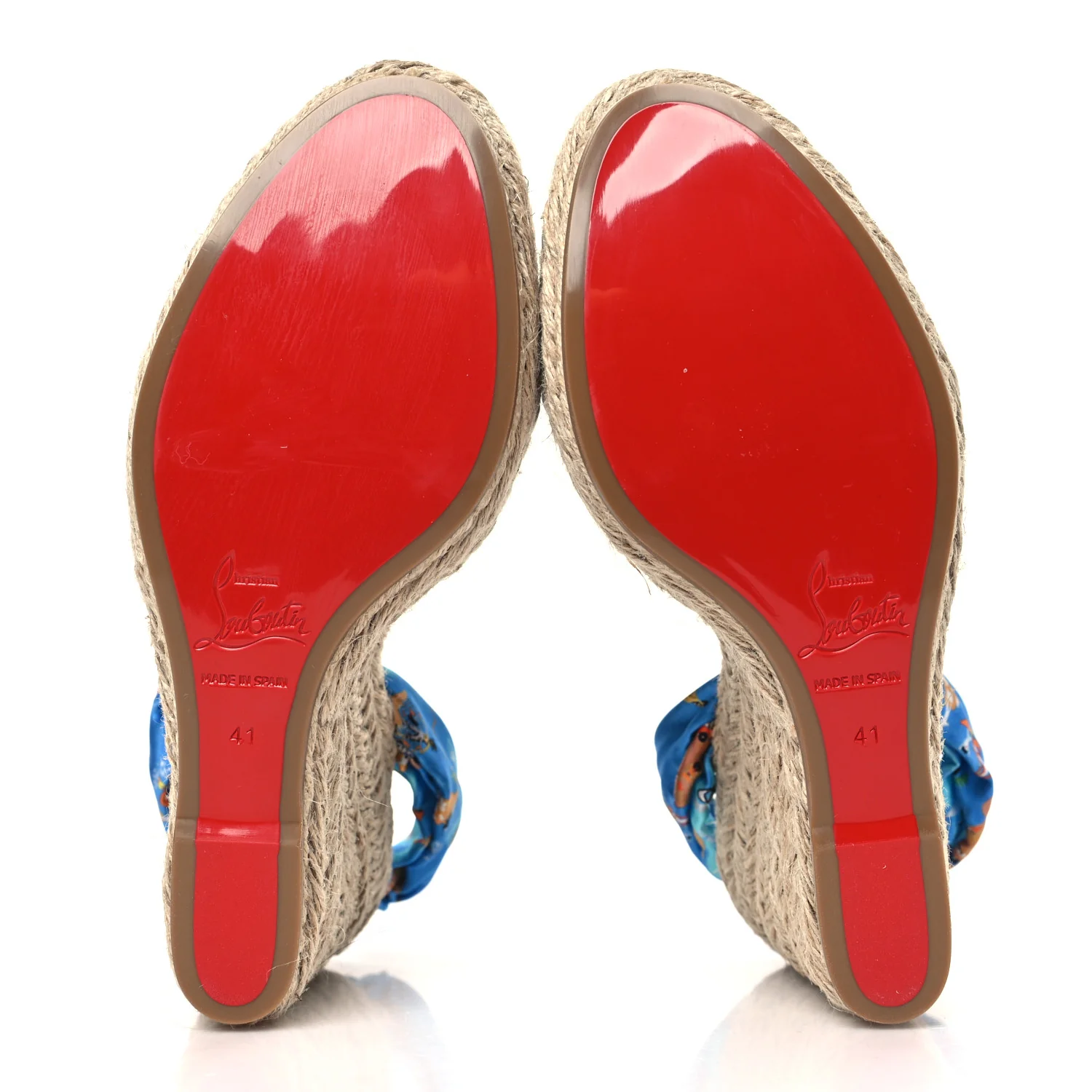 Satin Monica Du Desert 110 Espadrille Wedges 41 Blue Multicolor