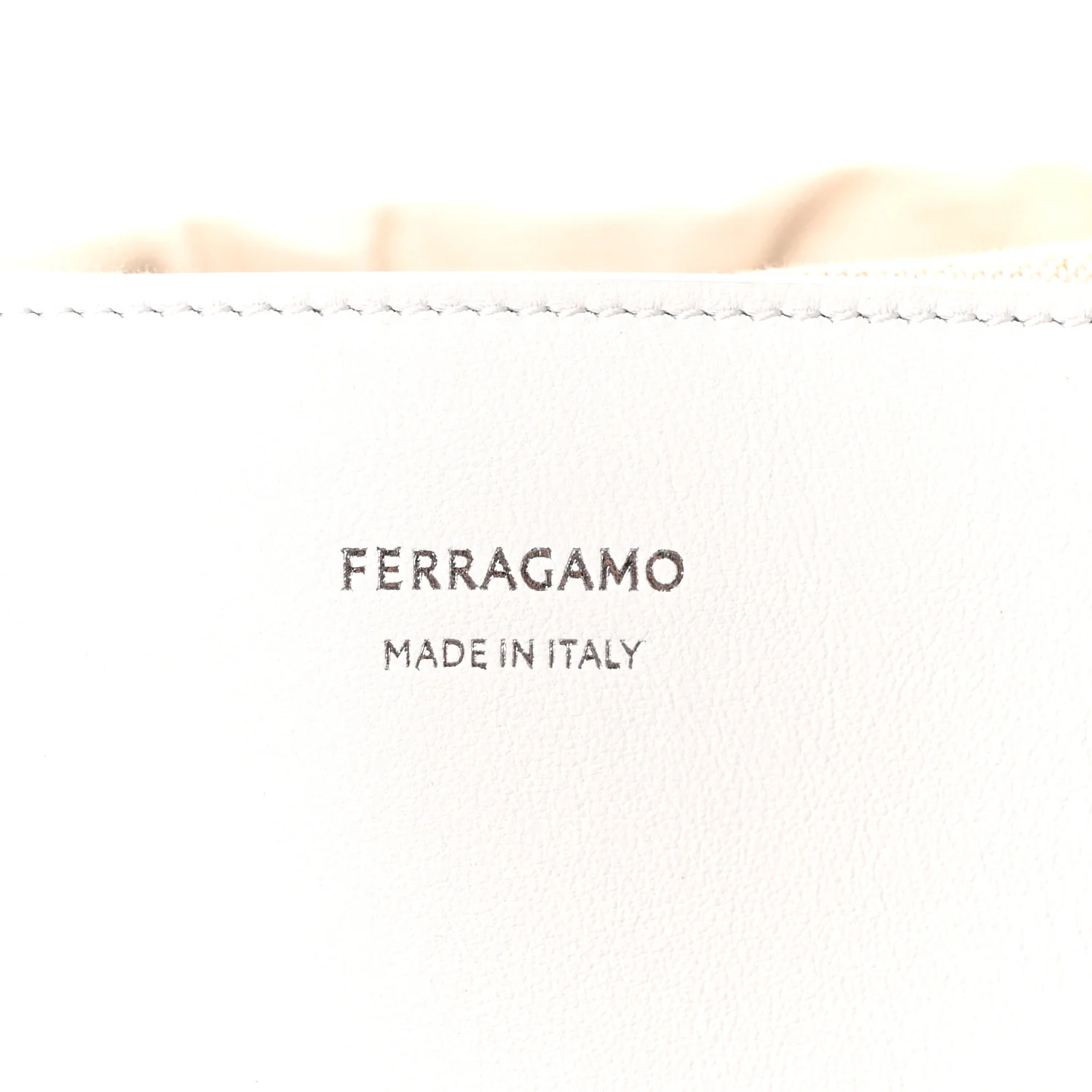 Calfskin Perforated Medium Gancini Tote Bag Optic White